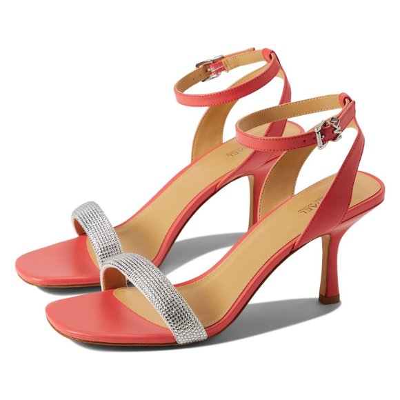Michael Kors Carrie Dahlia Leather Sandals Shoes Pumps Heels Multi Size NEW - Picture 1 of 8